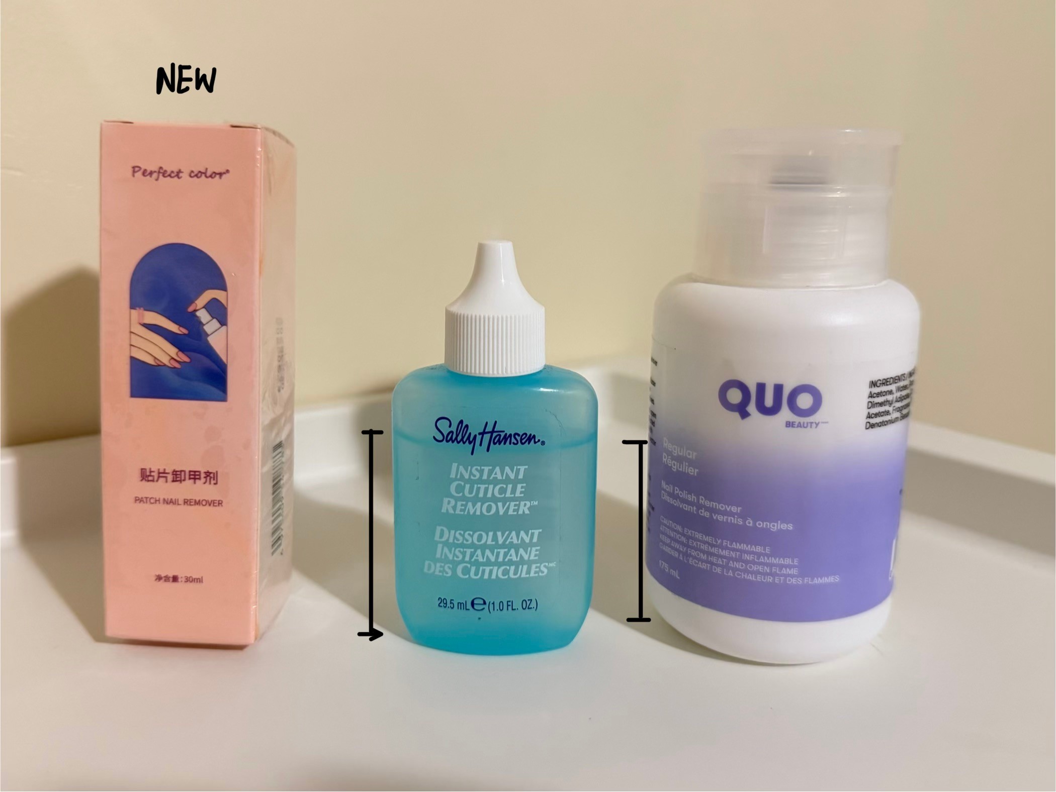 Nail Polish, Press-On Nail and Cuticle Remover Set – 3 Items
