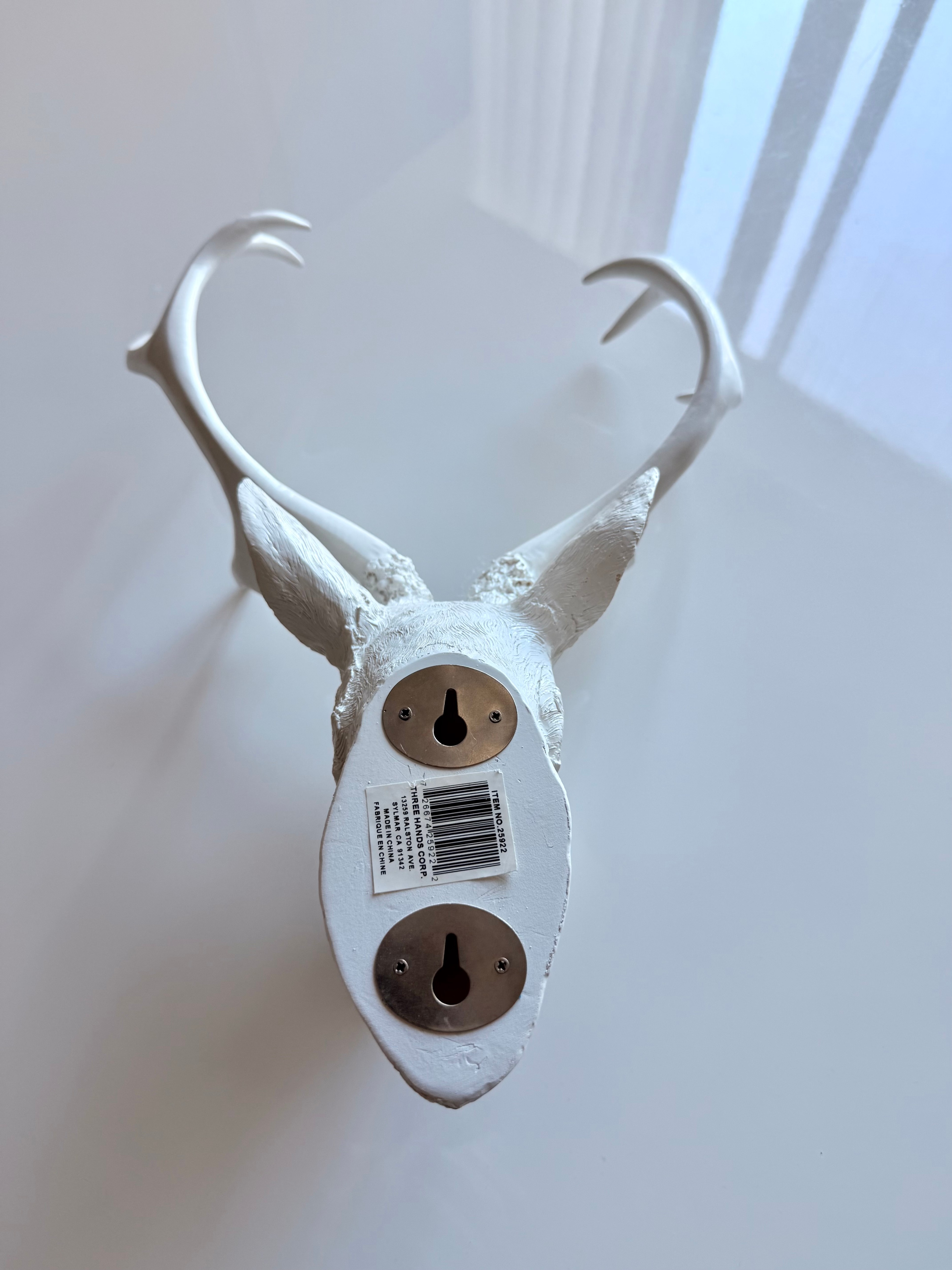 White Faux Deer Head Wall Mount - photo 2