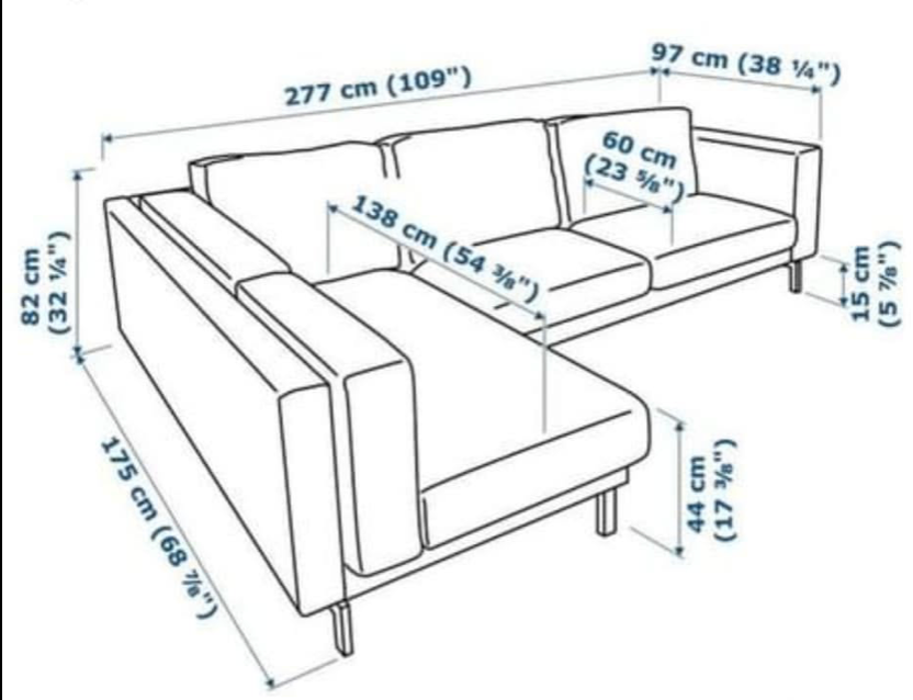 IKEA NOCKEBY 3-Seat Sofa with Left Chaise - photo 4