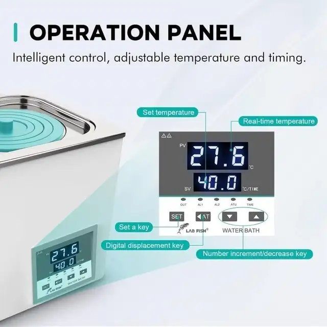 LAB FISH BHS-4 Lab Water Bath, 12L Digital Thermostatic Heater - photo 5