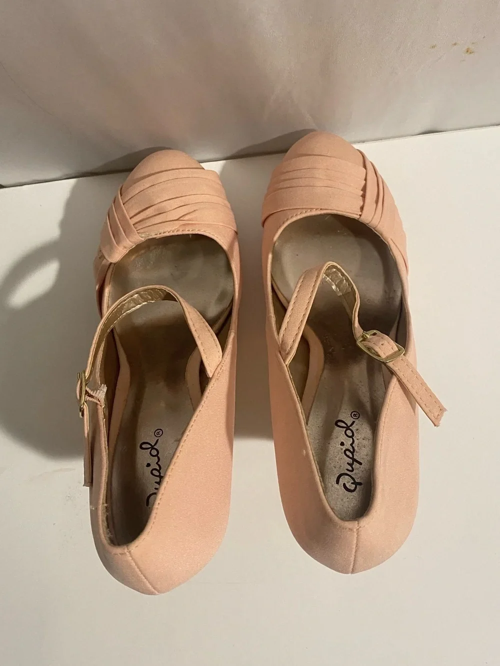 Qupid Women's 8 Blush Pink Round Toe Mary Jane Platform Heels - photo 3