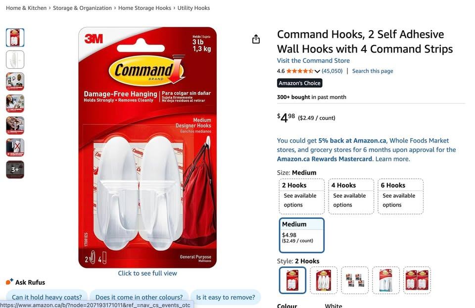Command Medium Designer Hooks (2 Hooks)
