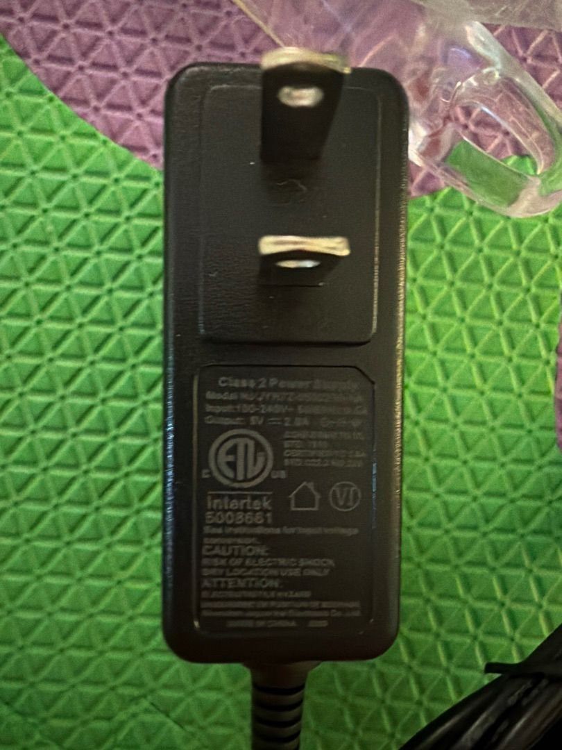 5V 2A AC Adapter with Barrel Plug – Class 2 Power Supply