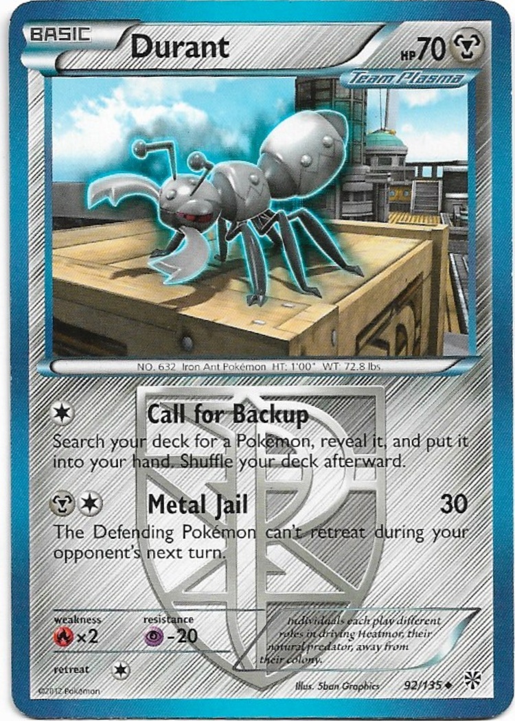 Pokemon Durant 92/135 Plasma Storm LP