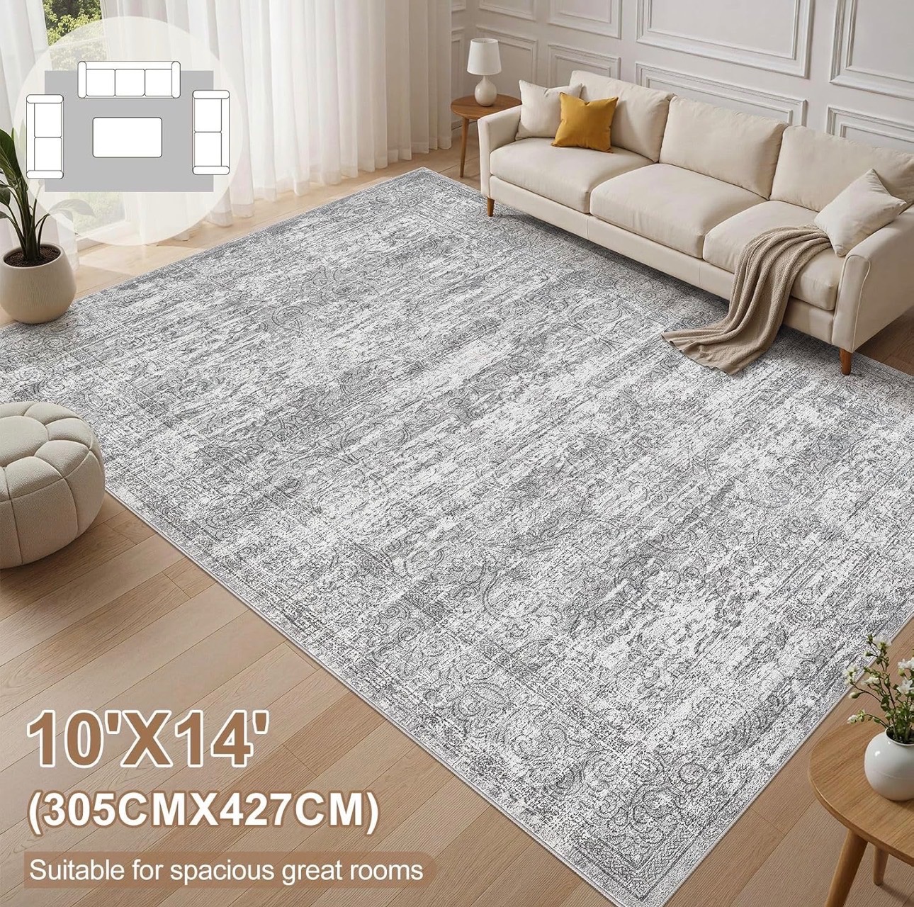 Area Rug 10x14ft Abstract Large Soft Indoor Washable Modern L PI - photo 2
