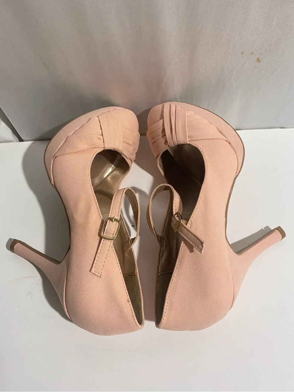 Qupid Women's 8 Blush Pink Round Toe Mary Jane Platform Heels - photo 5