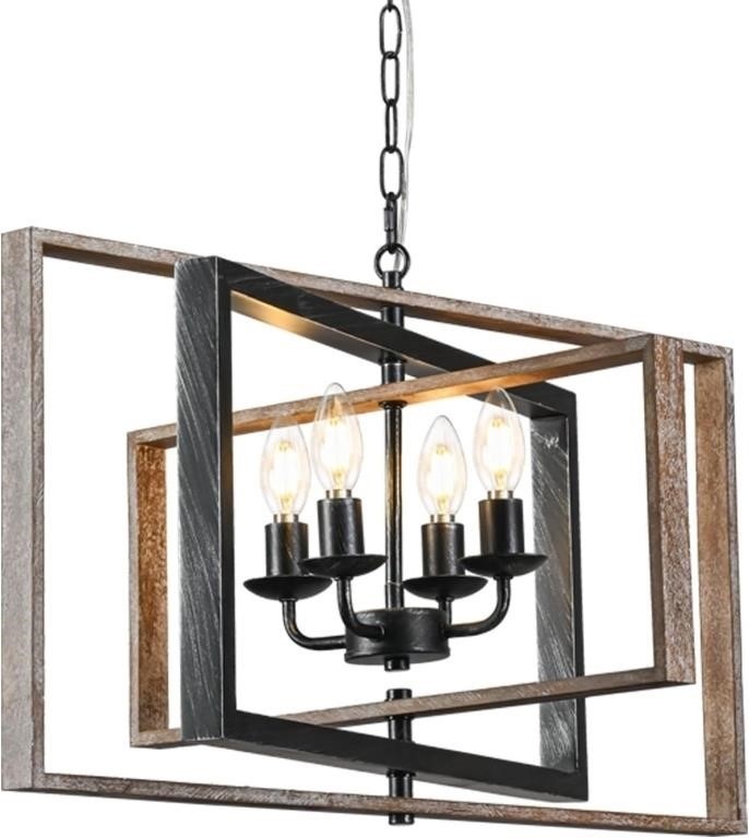 26" Farmhouse Dining Room Chandelier, 4-Light