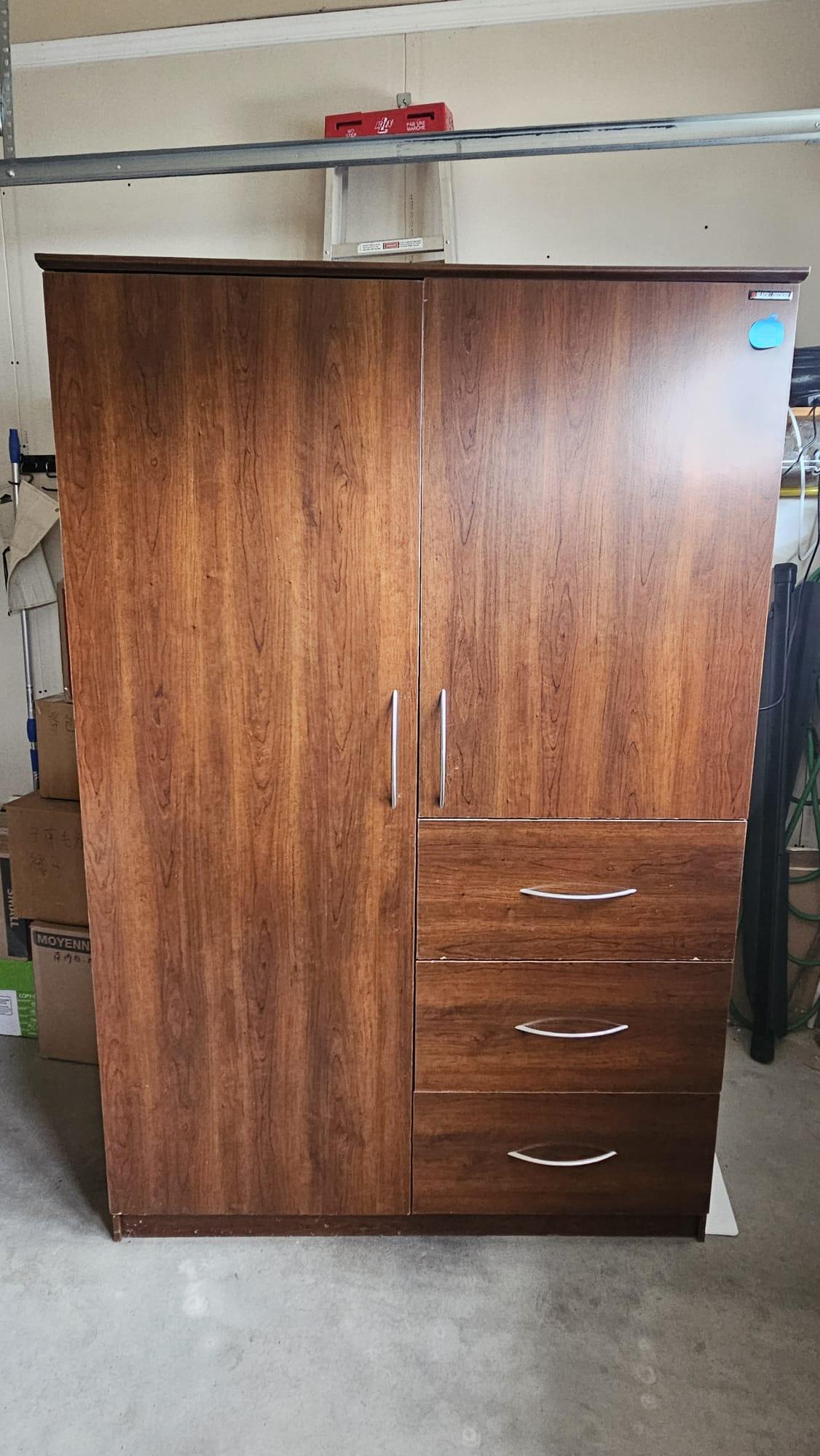 FREE: Large Wooden Wardrobe with Drawers - photo 2