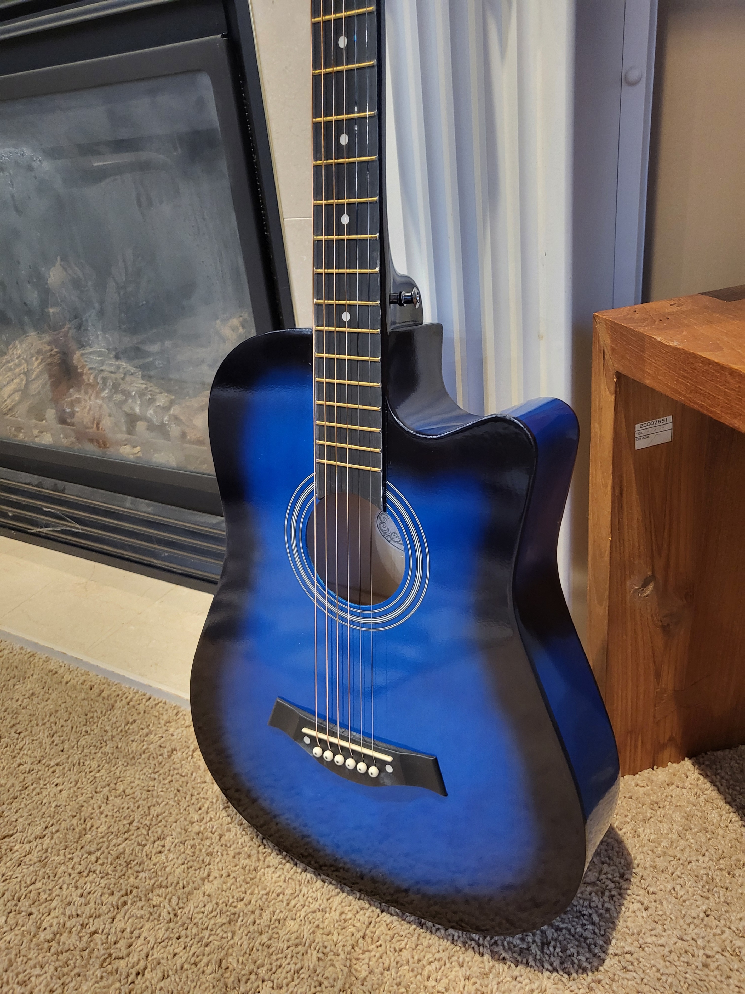Brand New 38" Blue Acoustic Guitar Perfect for Beginners - photo 3