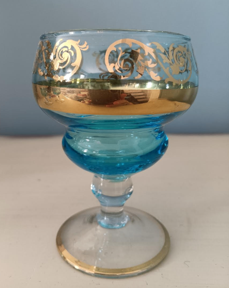 Trio of vintage stemmed liqueur cordial shot glasses - photo 2