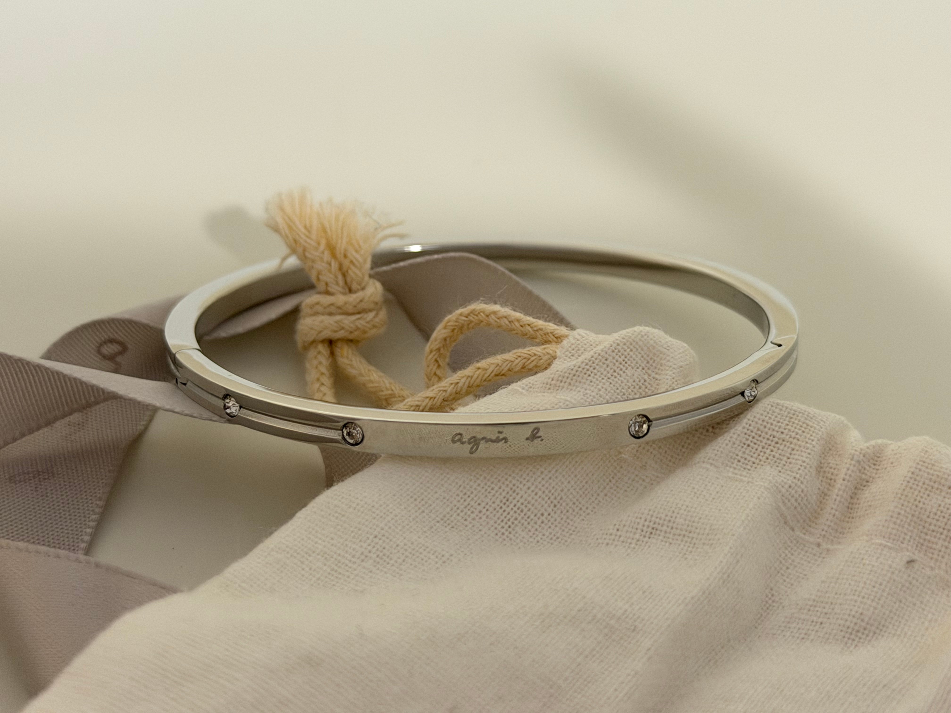 agnès b. Silver Bracelets - Tone Crystal Bangle - photo 2