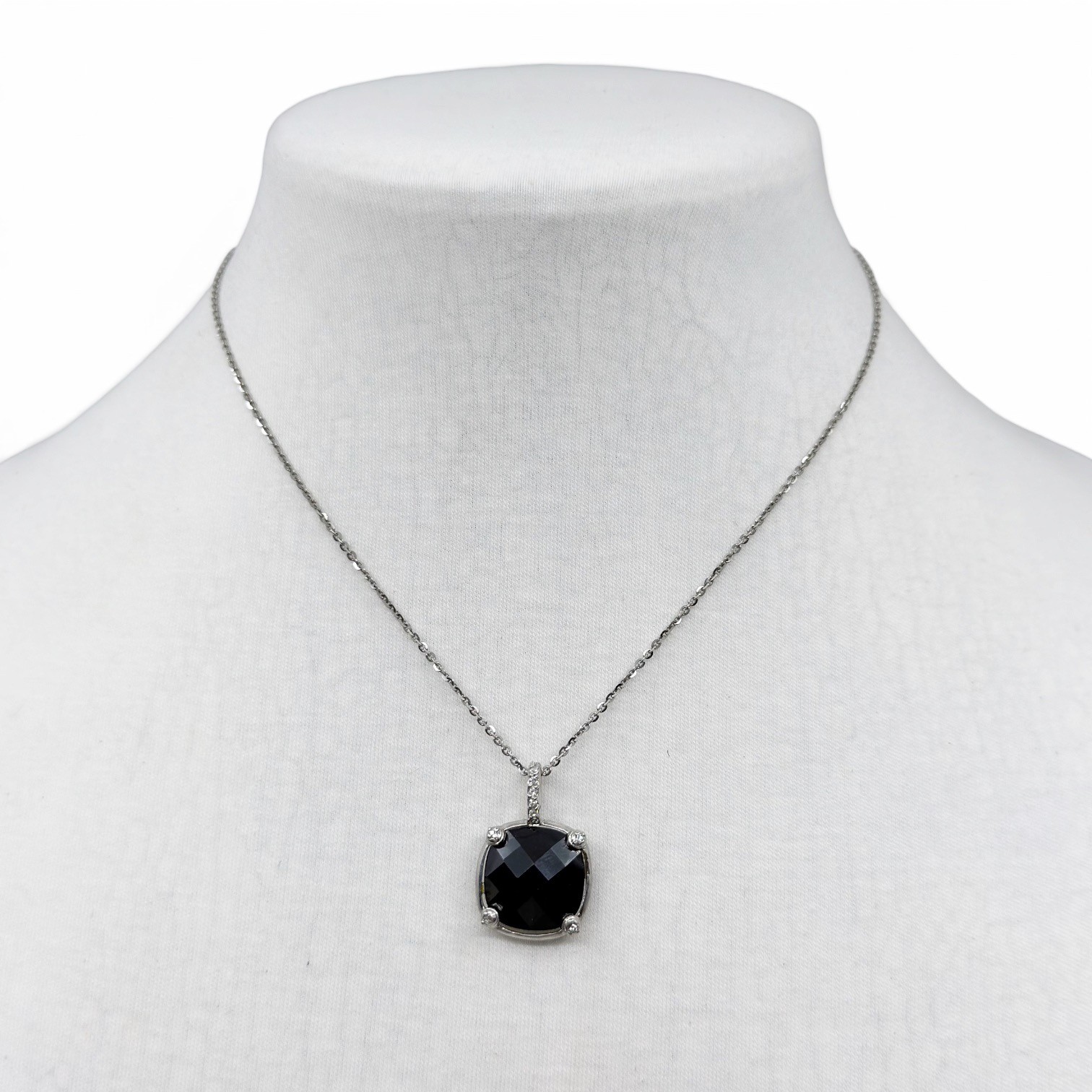 Berricle Sterling silver onyx & cubic zirconia necklace - GM8 - photo 3