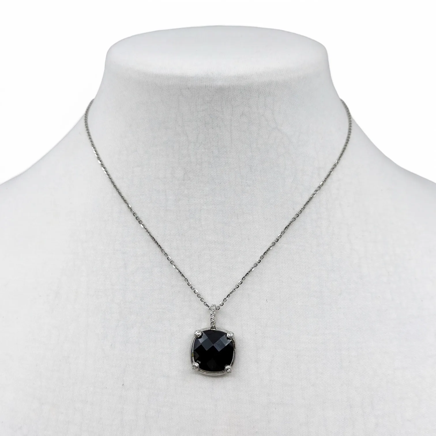 Berricle Sterling silver onyx & cubic zirconia necklace - GM8 - photo 3