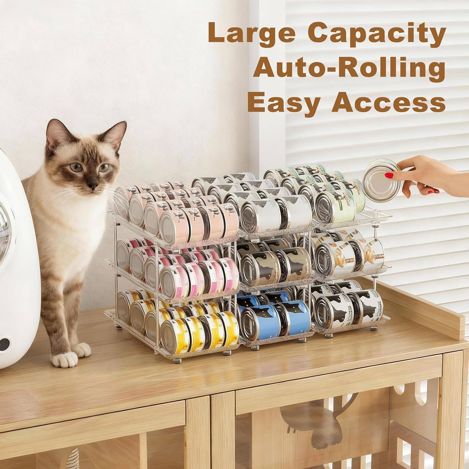 Jsyrjing 3-Tier Adjustable Cat Food Can Organizer – Clear - photo 5