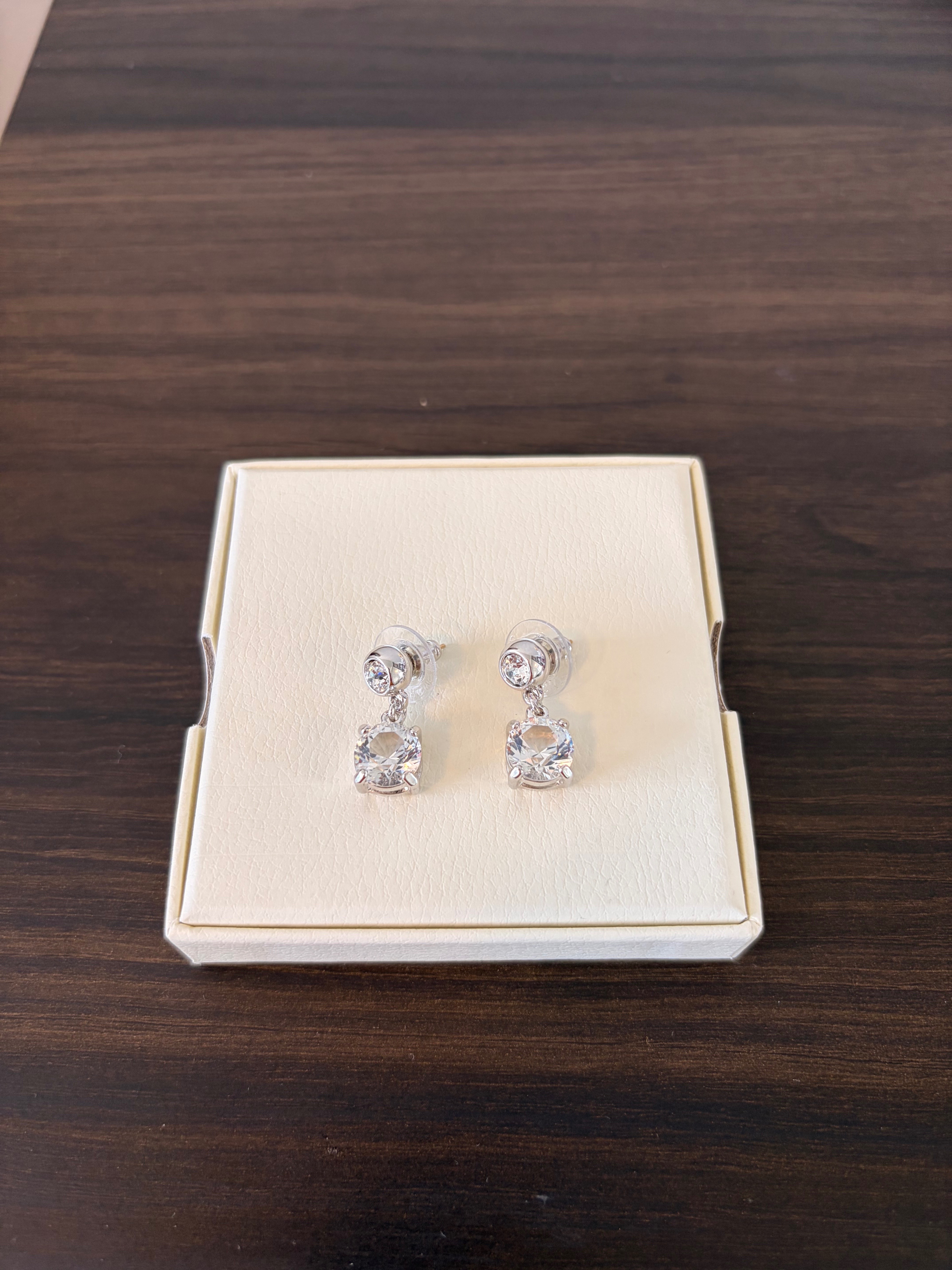 Swarovski Two-Stone Round Drop Earrings - photo 2