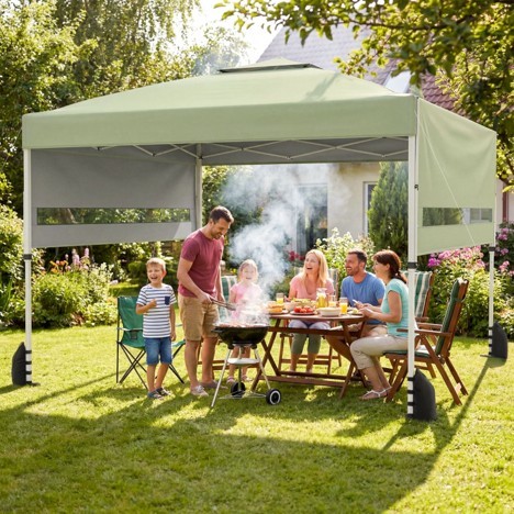 17‑Foot Pop‑Up Canopy Tent with Dual Adjustable Awnings – WHITE - photo 4