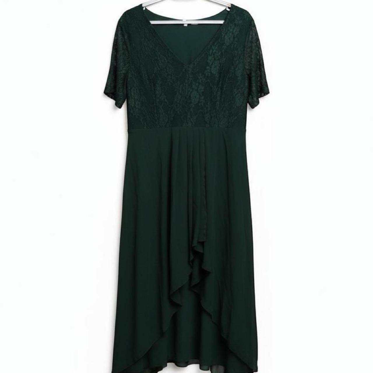 Green Lace Maxi Dress Ruffle Hem – Size L – Brand New - photo 3