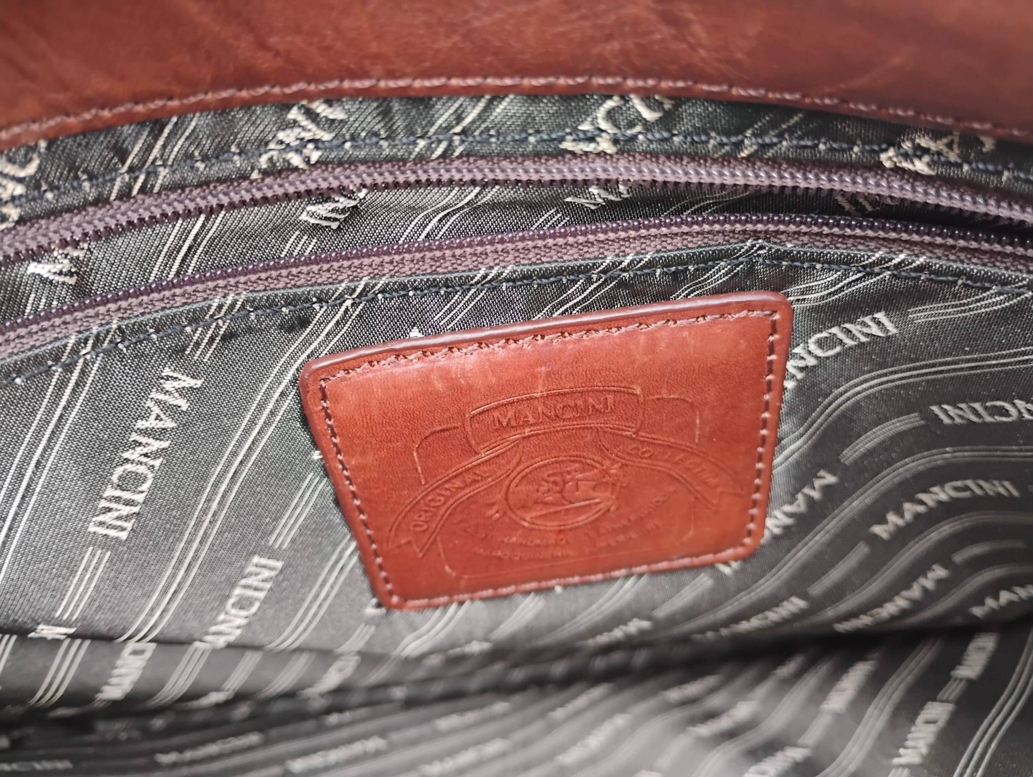 Mancini Brown Leather Briefcase - photo 5