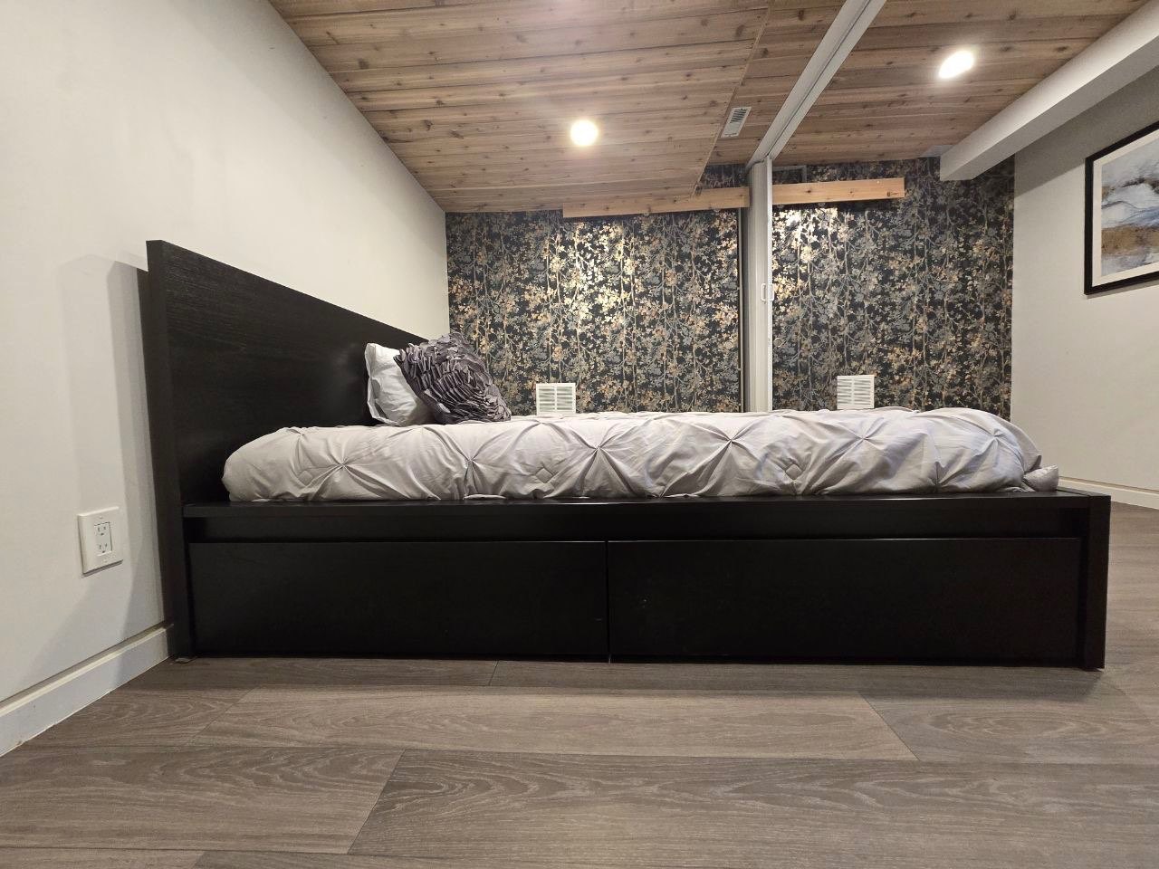 IKEA MALM Queen Bed Frame with 4 Storage Boxes - Dark Brown - photo 2
