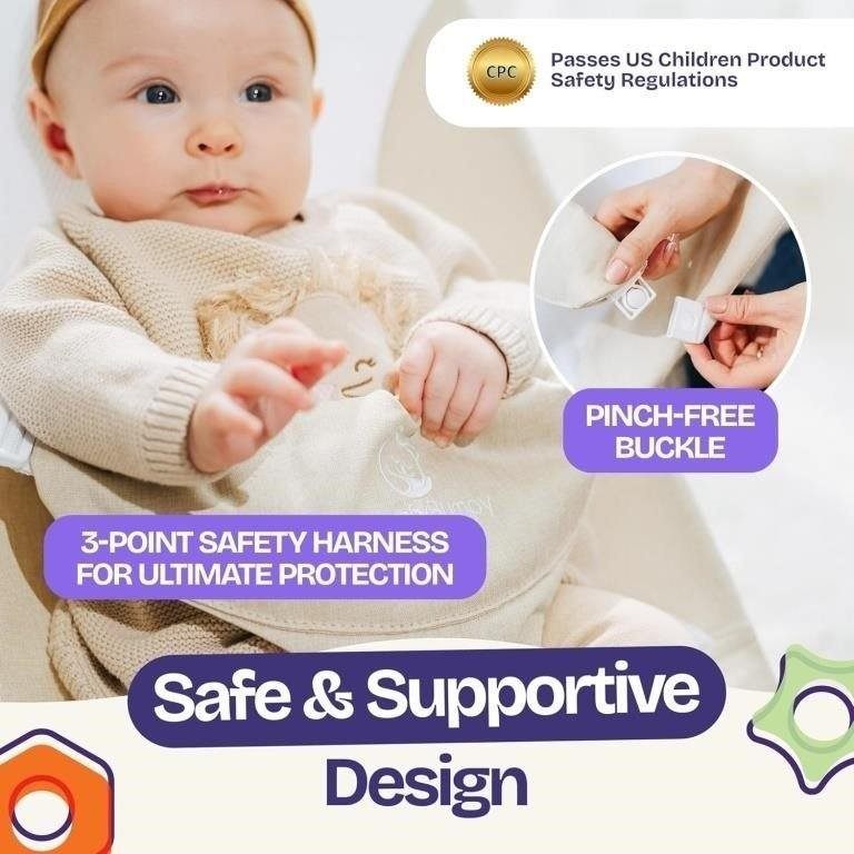 New ComfyBumpy Ergonomic Baby Bouncer Chair, Adjustable Height - photo 5
