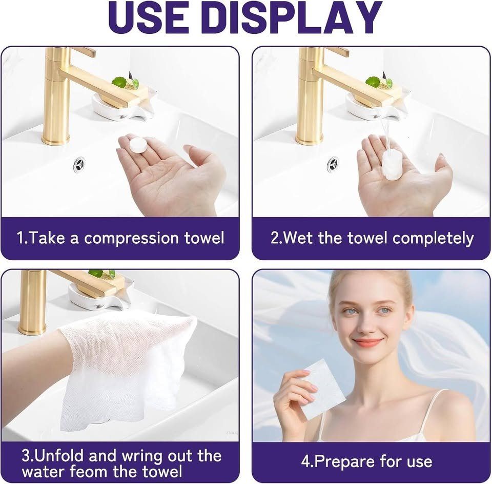 NEW 200pcs Compressed Towels, Disposable Towel for Travel 8"x9"