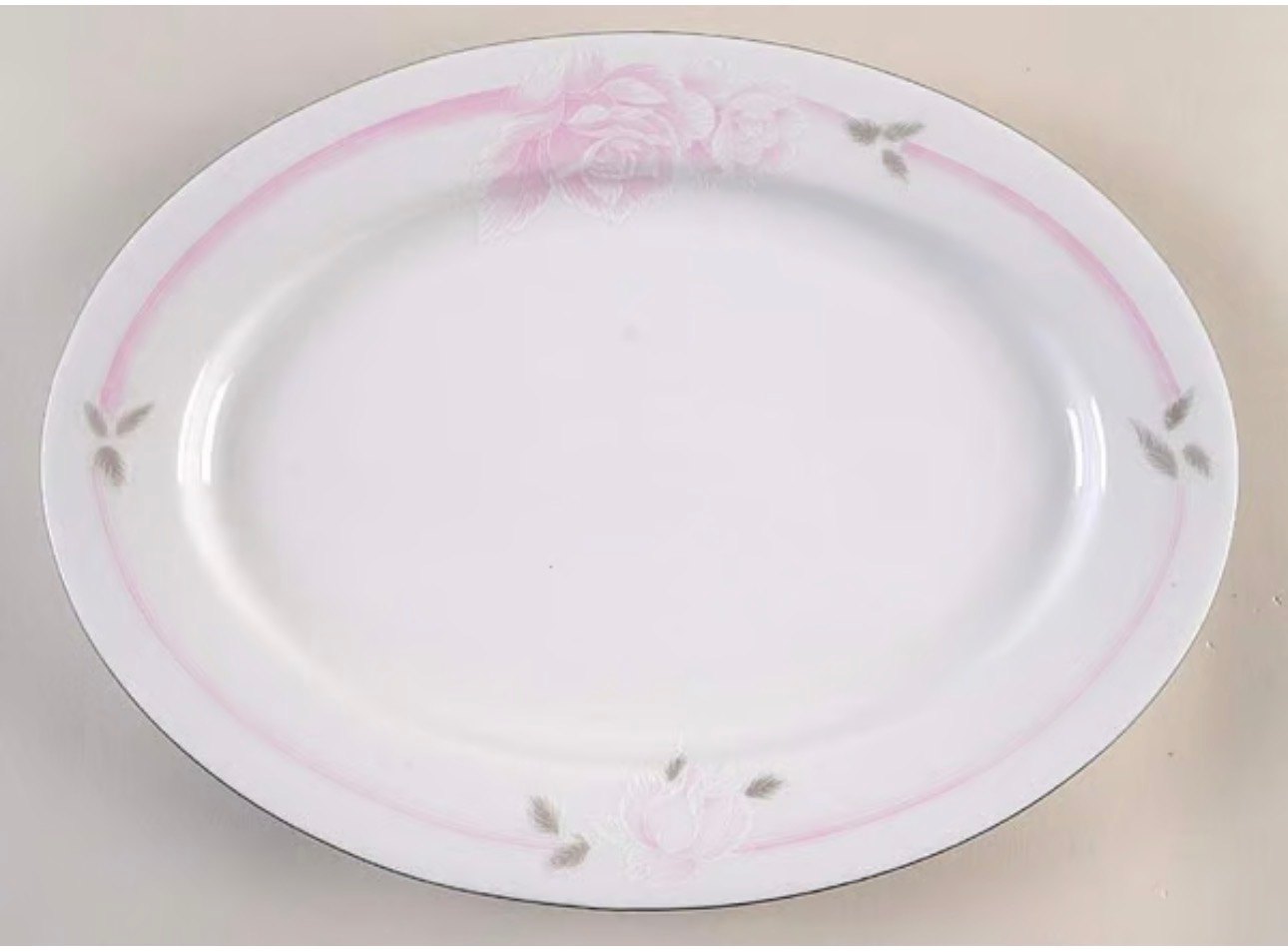Vintage Floral Porcelain Oval Serving Platter - photo 3