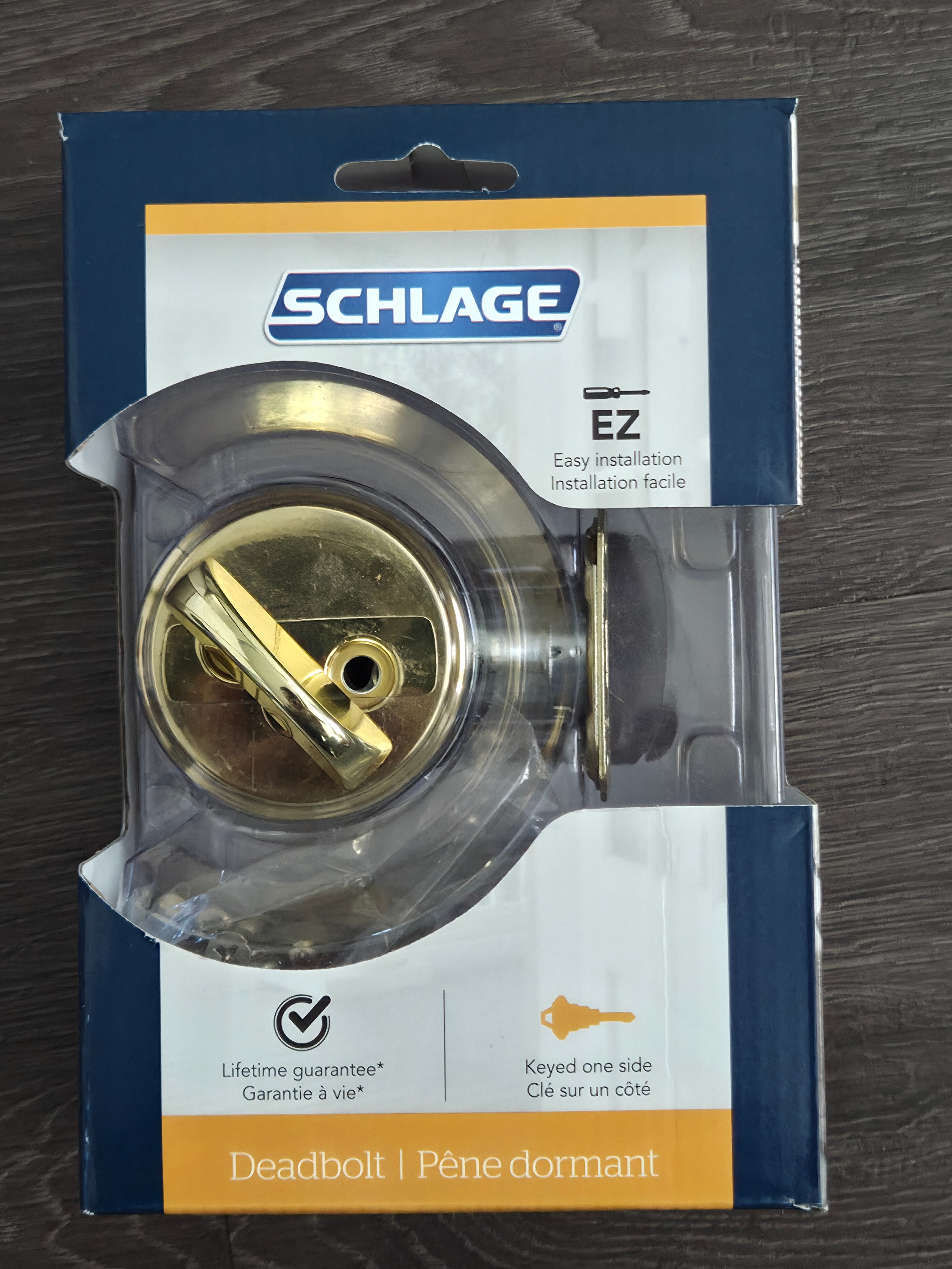 Brand New Schlage Single Cylinder Deadbolt – Bright Brass - photo 2