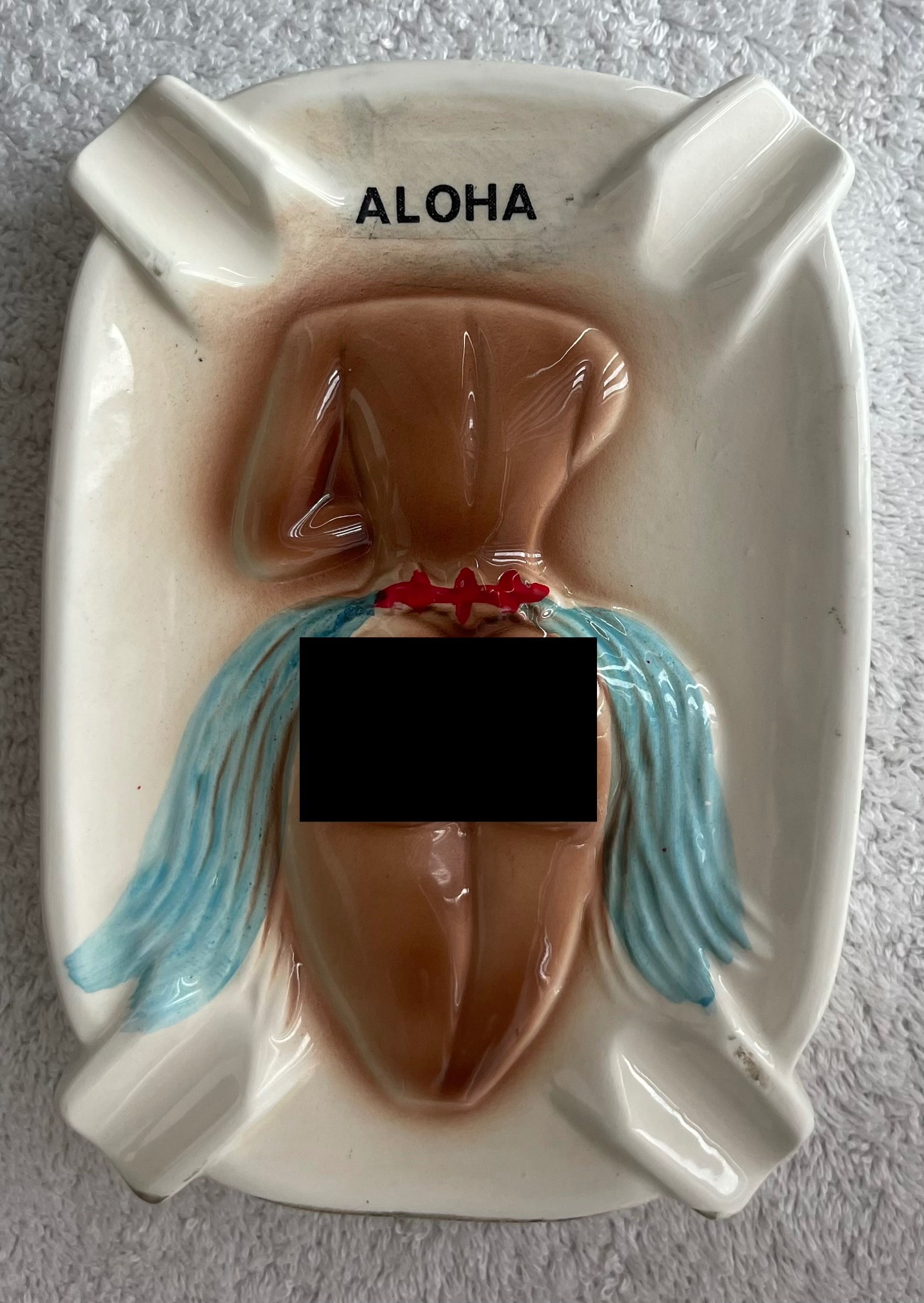 Vintage 1950s Hawaiian Hula Girl Ceramic Tray - photo 3