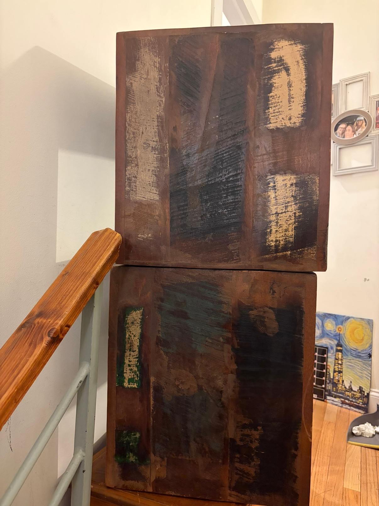 Rustic Reclaimed Wood Cube Side Tables — Set of 2, 18 in - photo 3