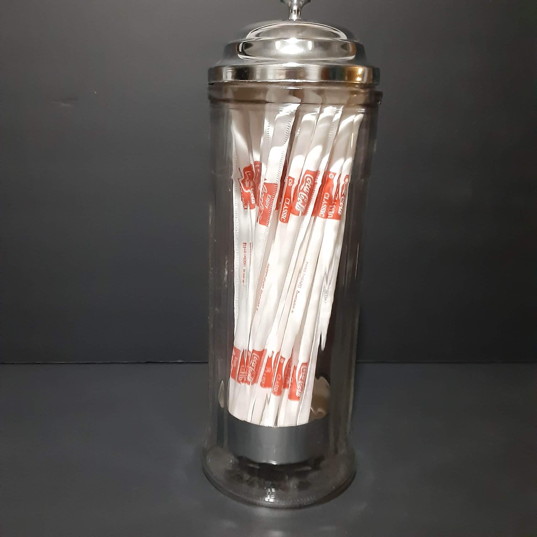 1992 Vintage Coca Cola Glass Straw Dispenser Holder Diner Style - photo 5