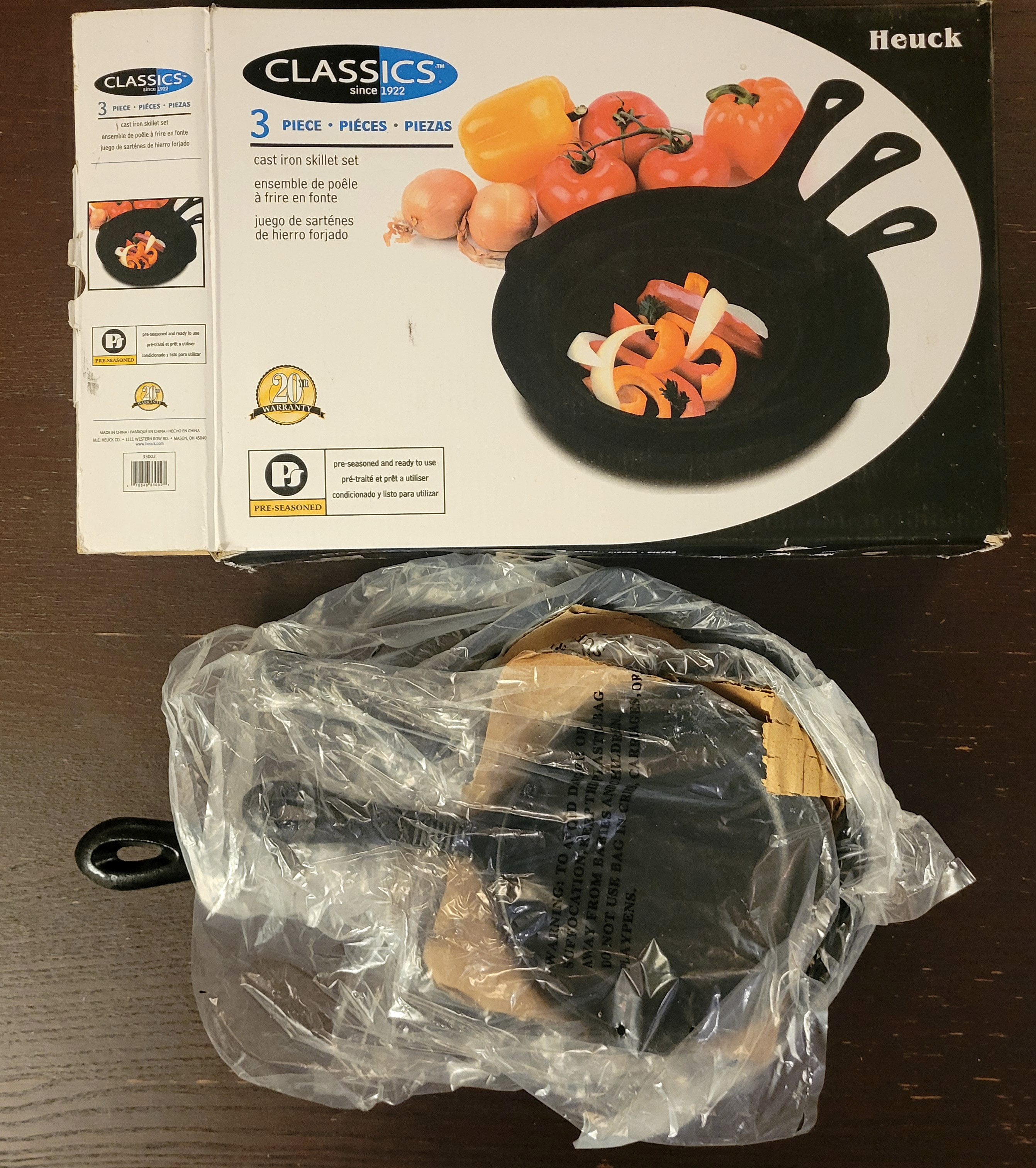 Heuck Classics 3-Piece Cast Iron Skillet Set (in Original Box) - photo 2