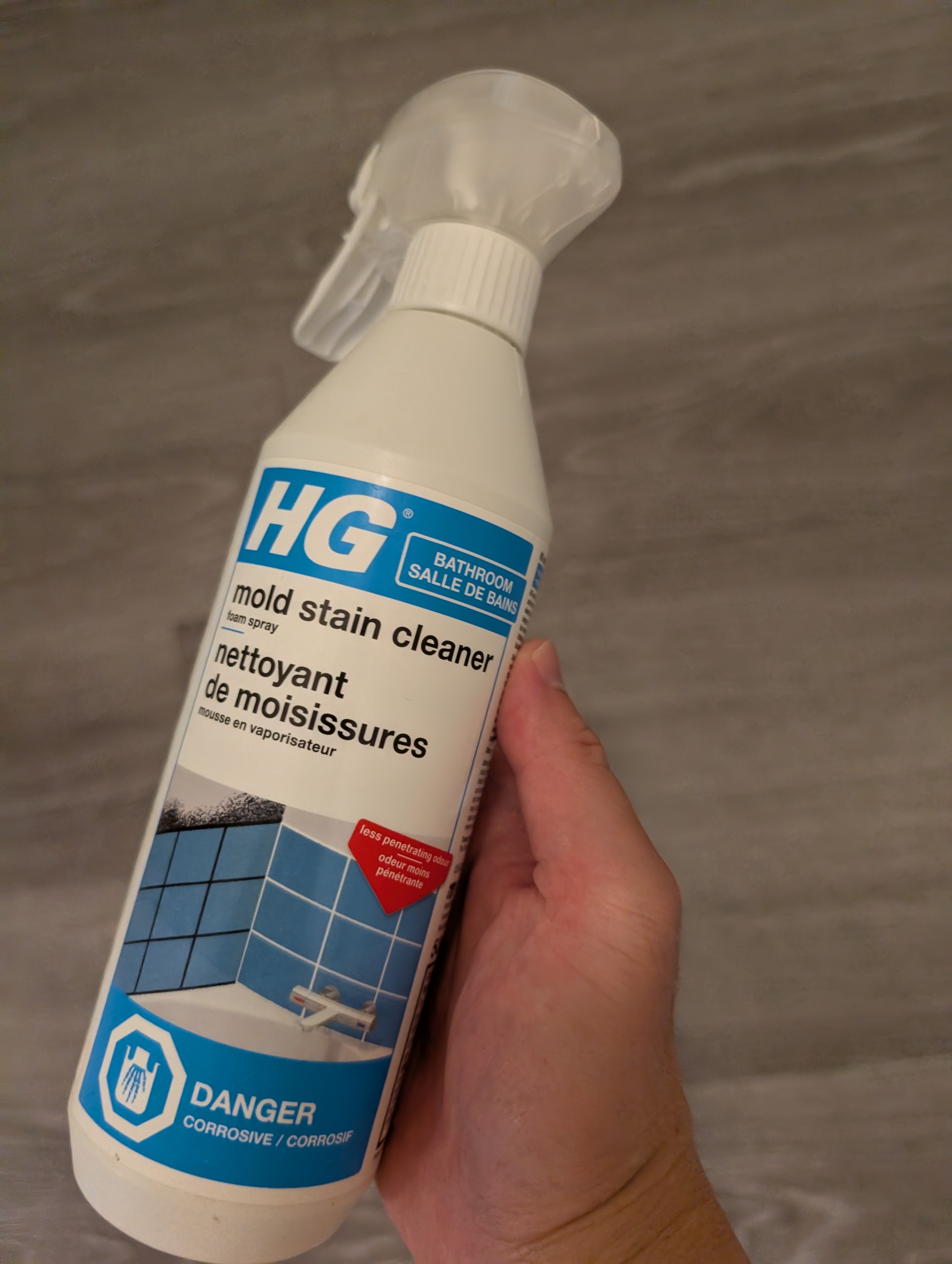 HG Bathroom Mold Stain Cleaner Foam Spray 500mL - Brand New