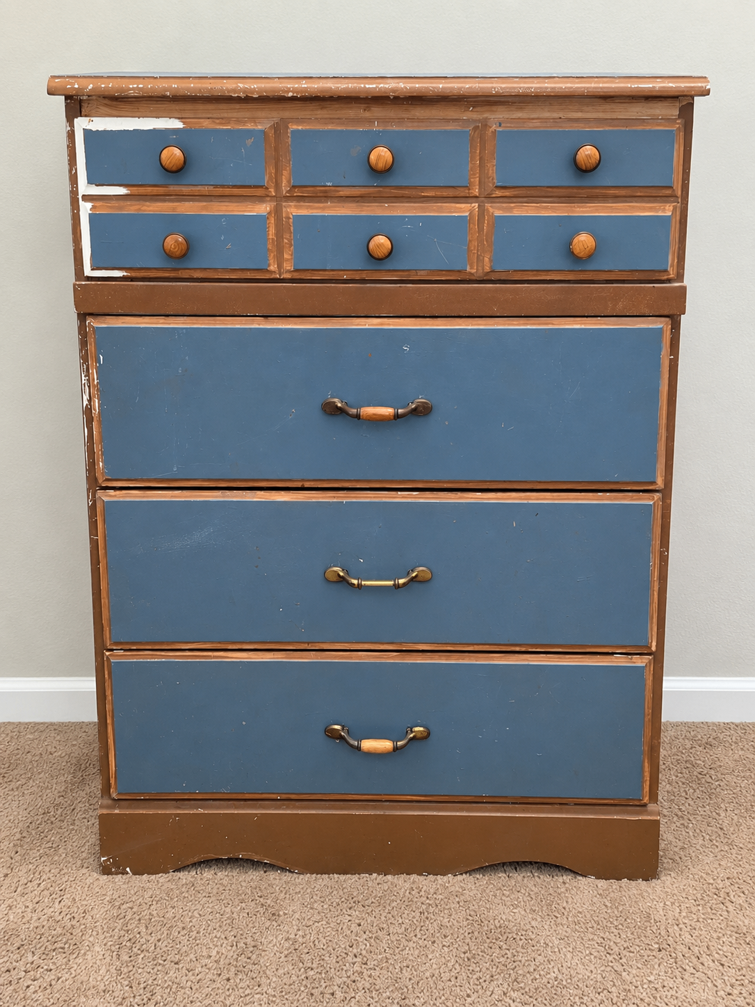 Solid Heavy Wood 4-Drawer Tall Dresser Chest