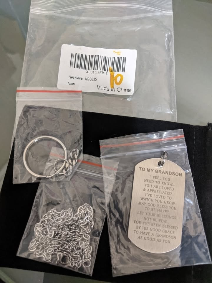 necklace for grandson, stainless steel, brand new