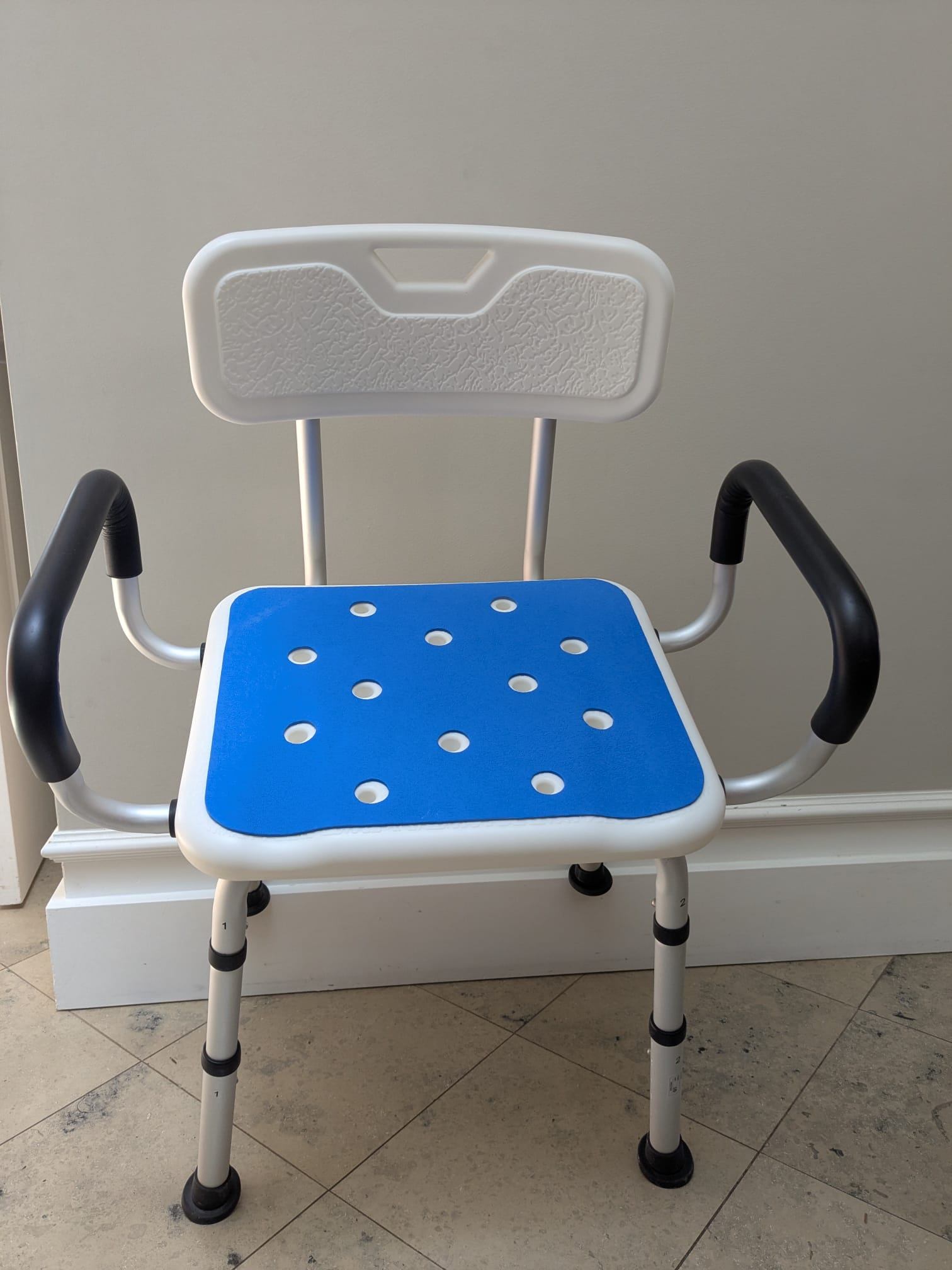 Adjustable Shower Chair with Arms and Back - photo 2