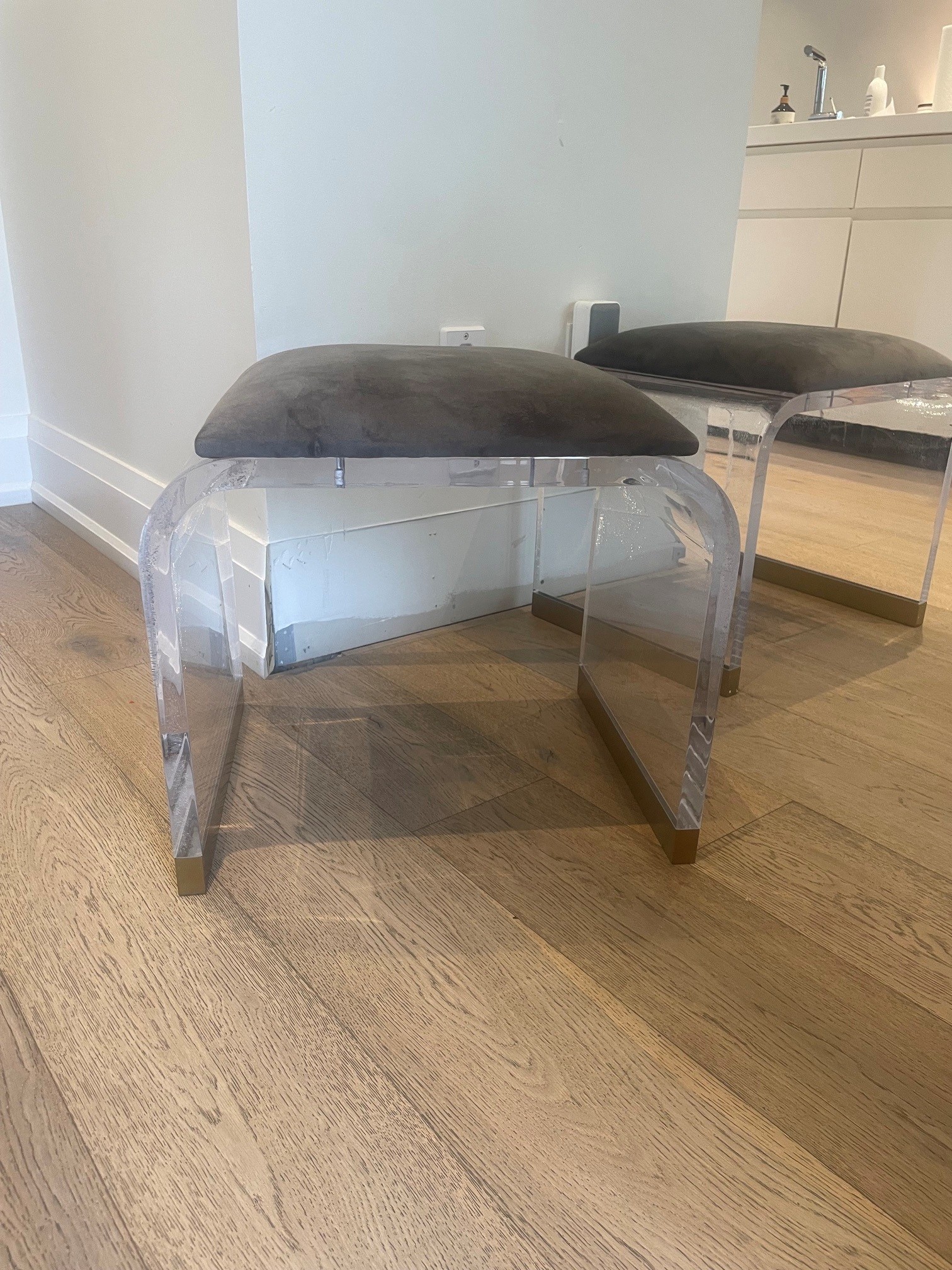 Acrylic Stool Ottoman (Set of 2)