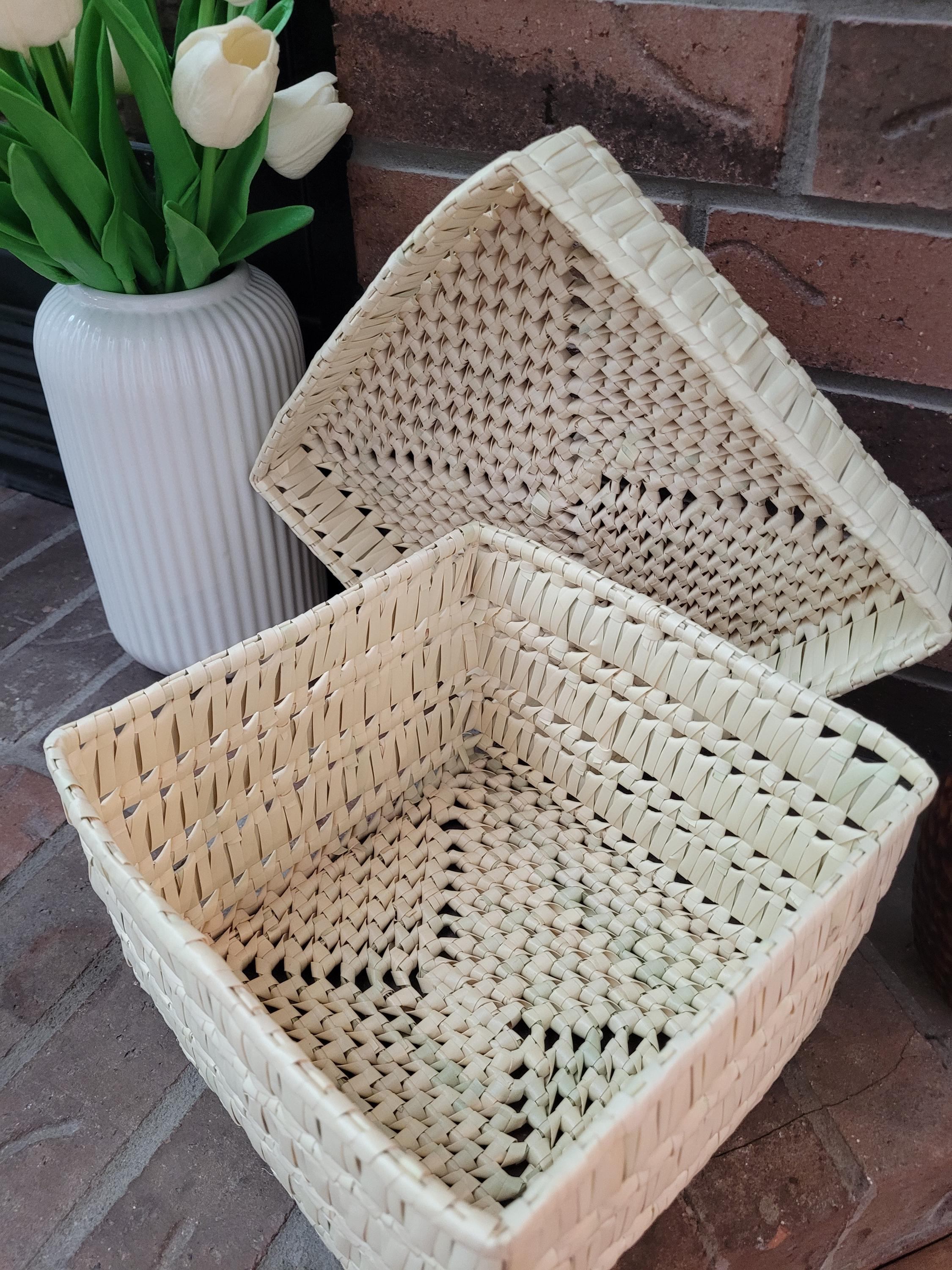 Hand woven eco friendly palm leaf storage box - photo 5