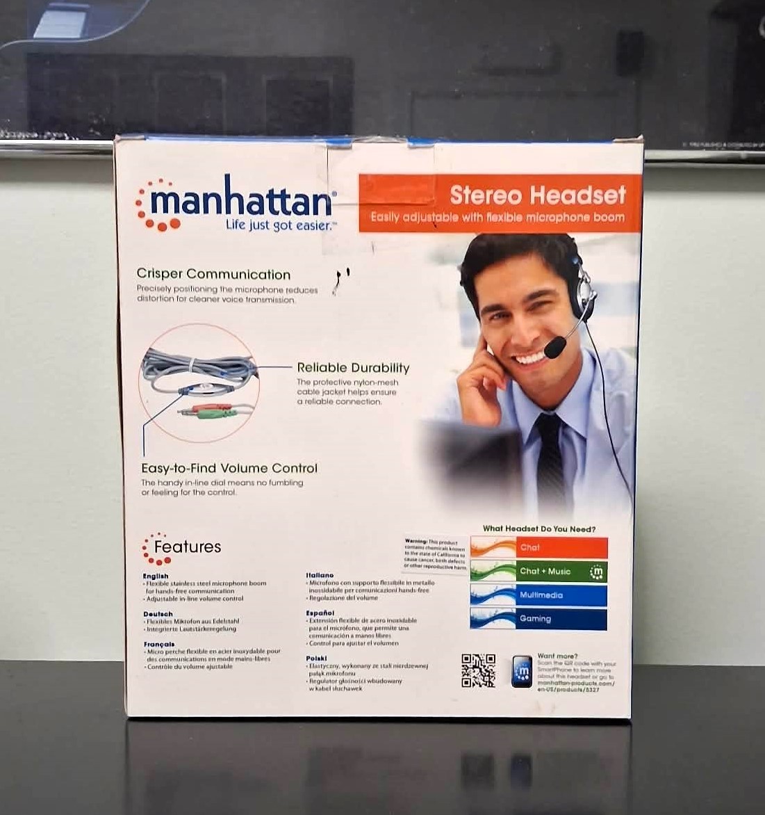 New Manhattan Stereo USB Headset with Flexible Mic (Never Used) - photo 2