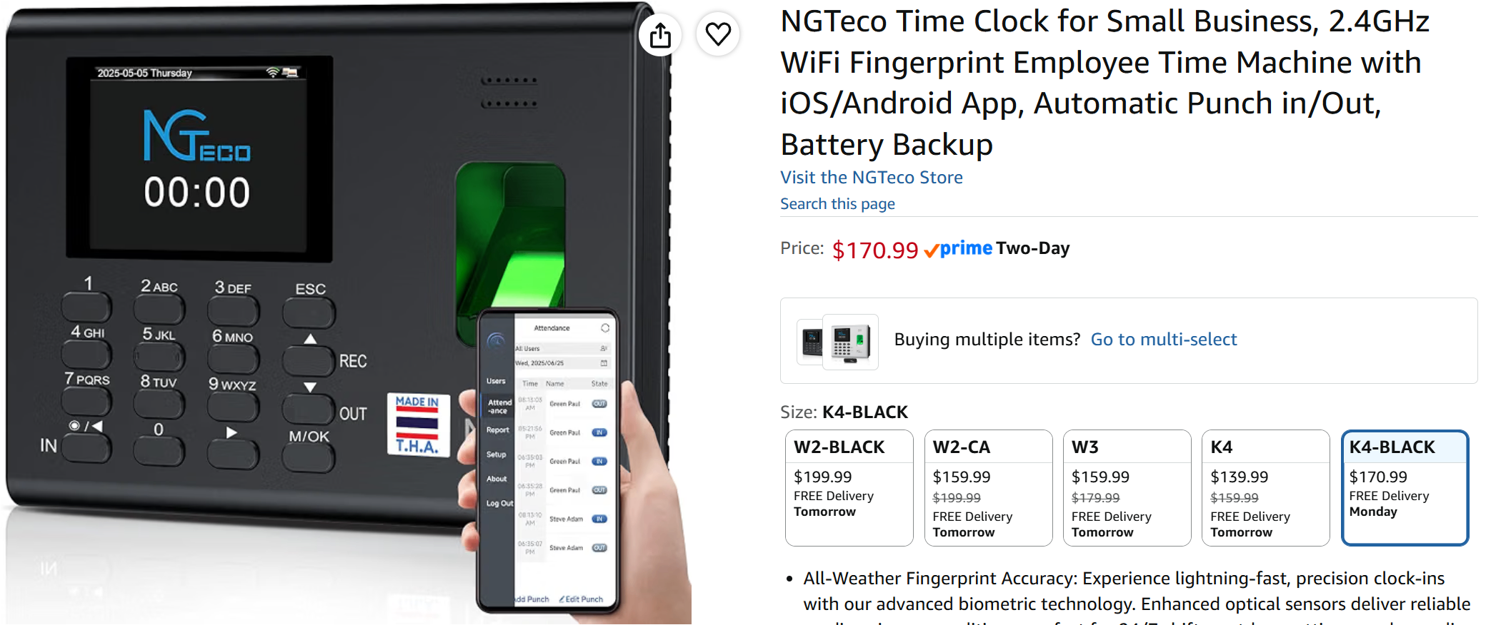 NGTeco Time Clock for Small Business - photo 3