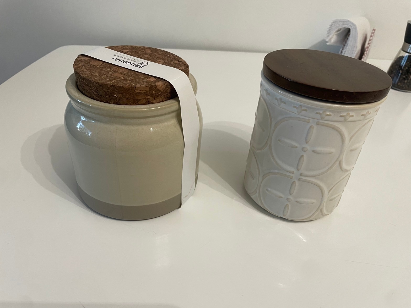 2 Jars Bundle, Cork & Wood Lids — $28