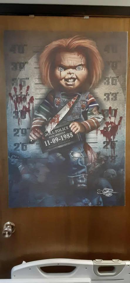 CHUCKY Large Canvas Art Painting 35" x 24" - photo 2