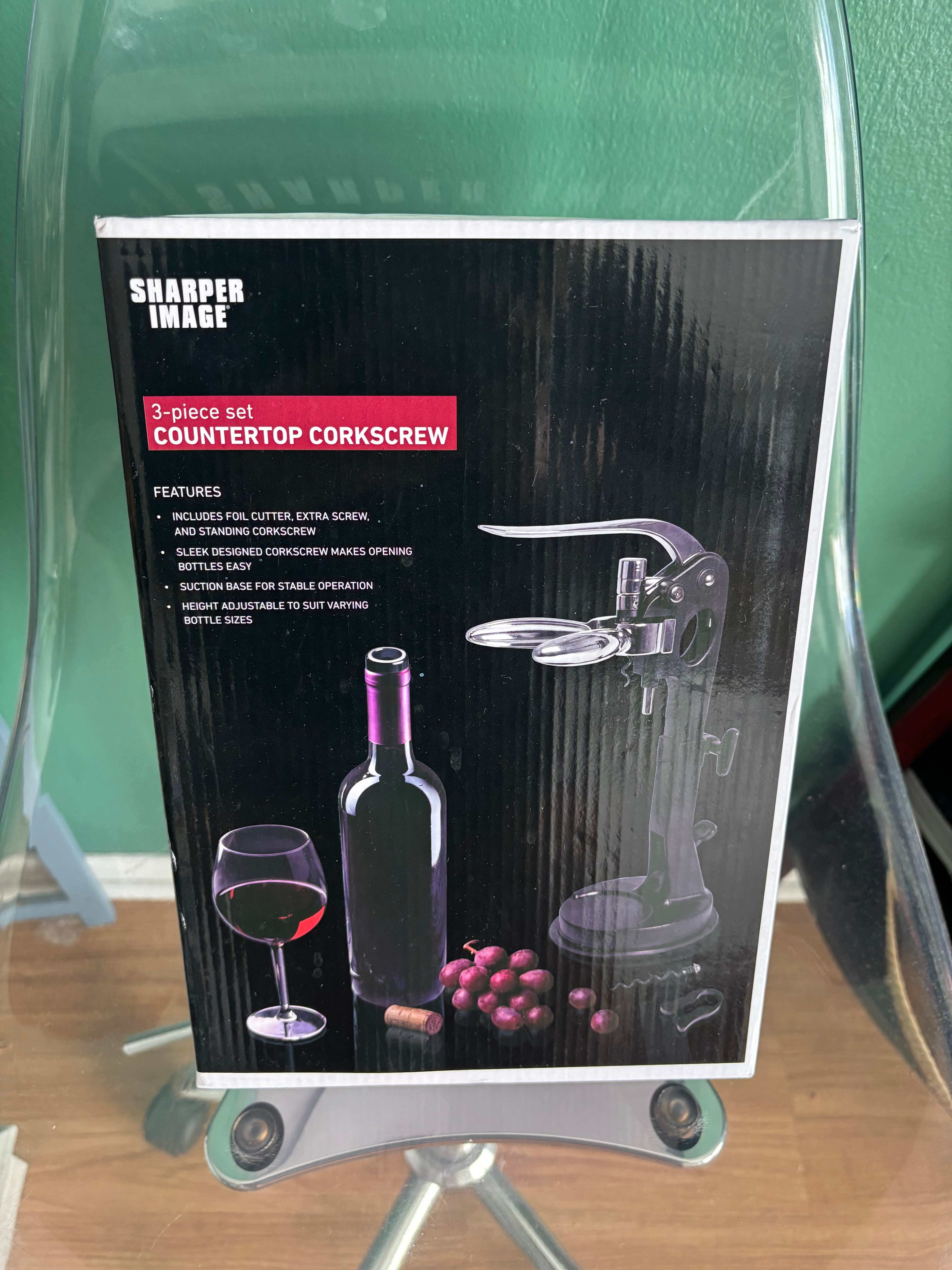 Sharper Image 3-Piece Countertop Corkscrew Set