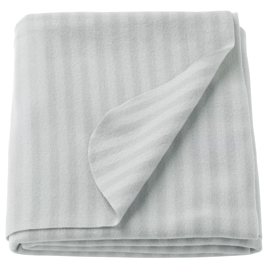 Set of 3 IKEA Bedding Bundle Grey Throws & Pink Queen Flat Sheet - photo 5