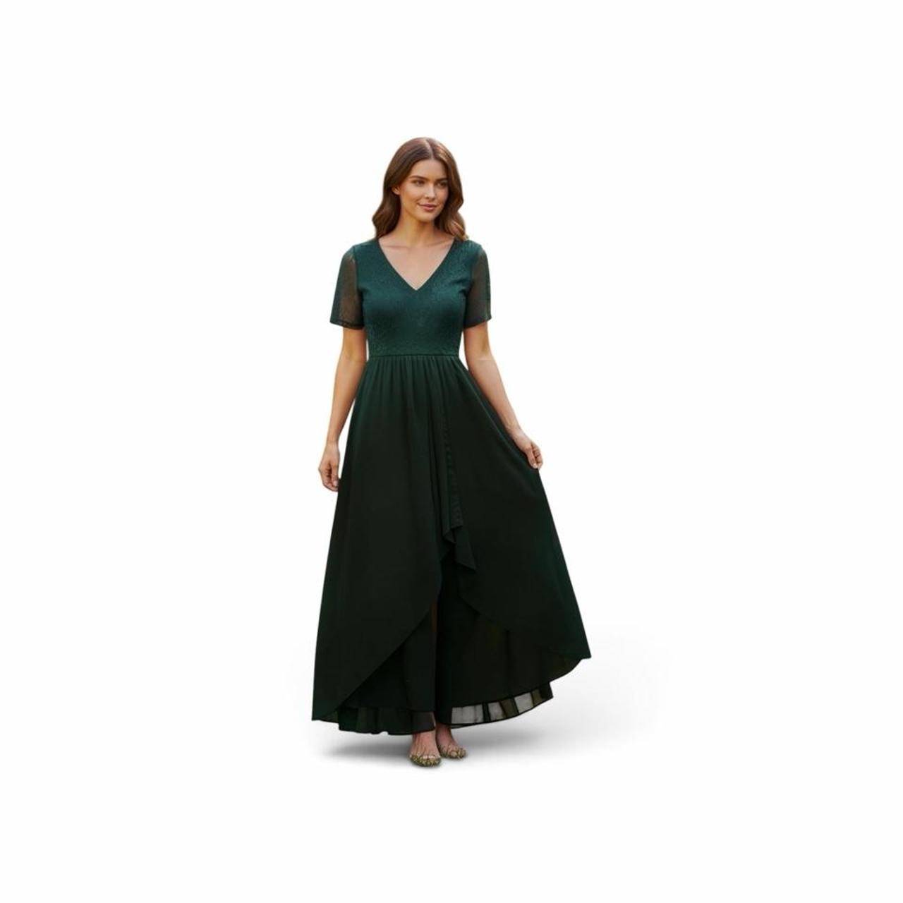 Green Lace Maxi Dress Ruffle Hem – Size L – Brand New - photo 4