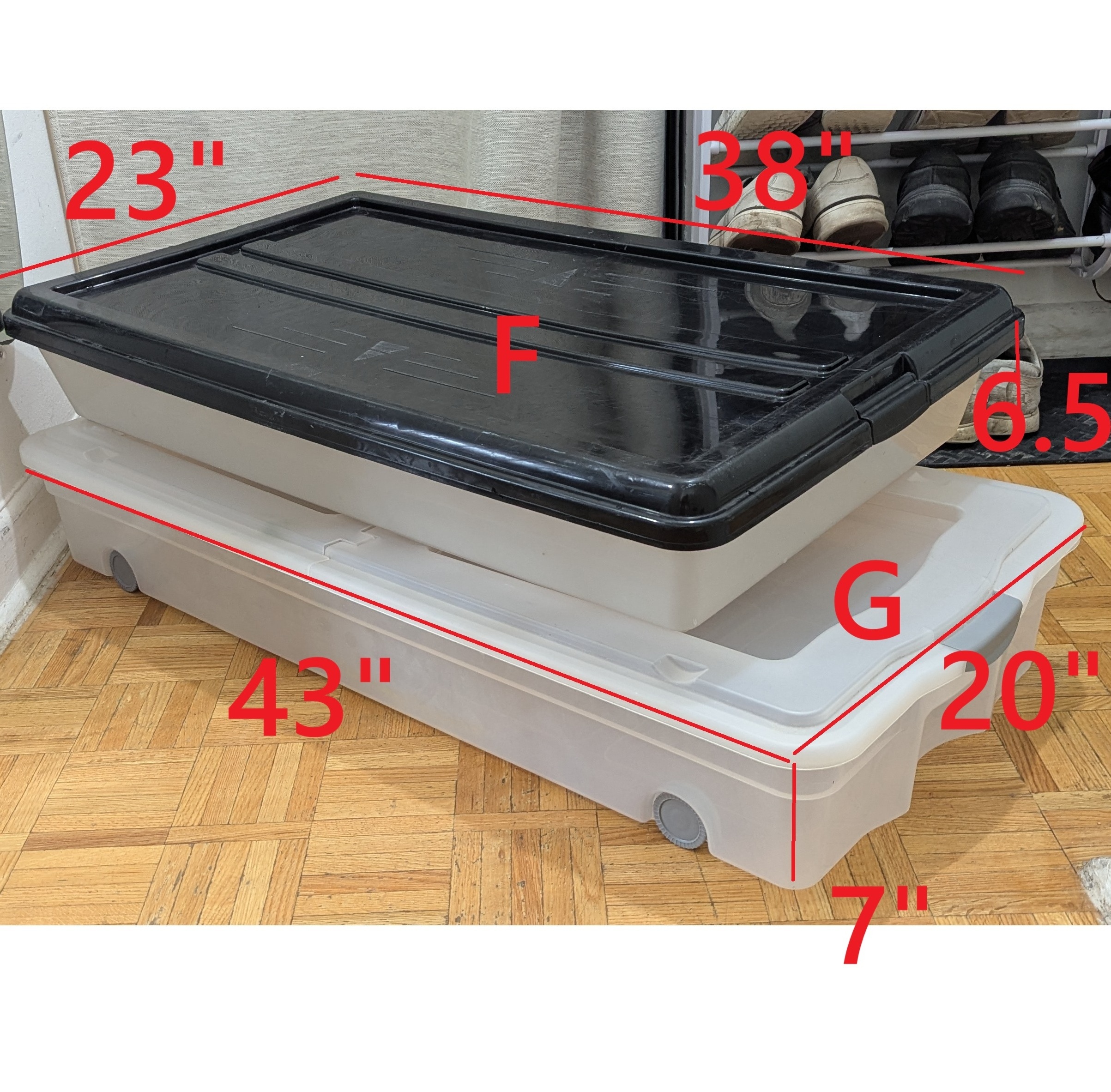Plastic Storage Organizer Stand Shelf Rack Box Under Bed Bins - photo 5