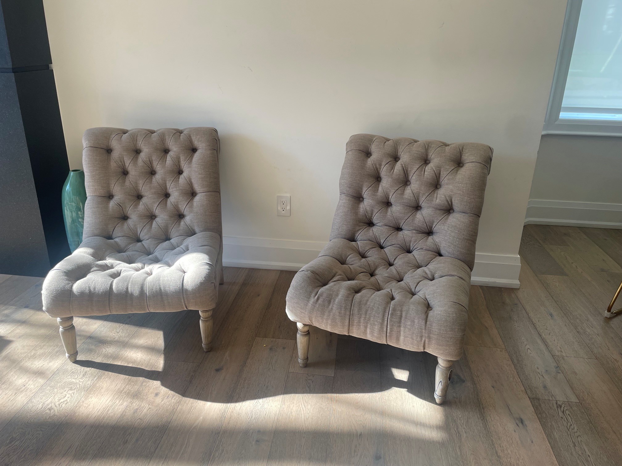 Two Tufted Accent Chairs
