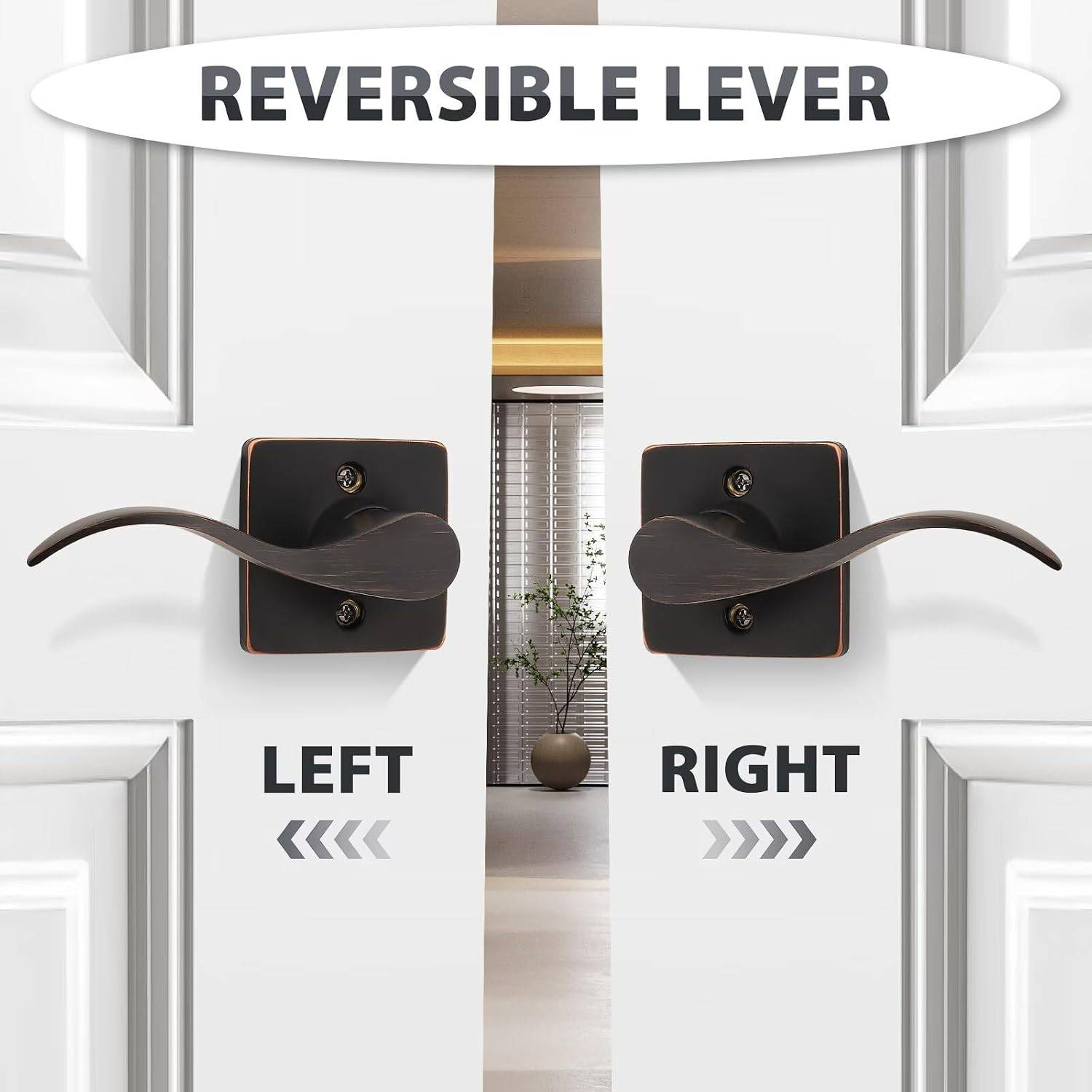 GOBEKOR 2-Pack Dummy Door Levers – Black - photo 3