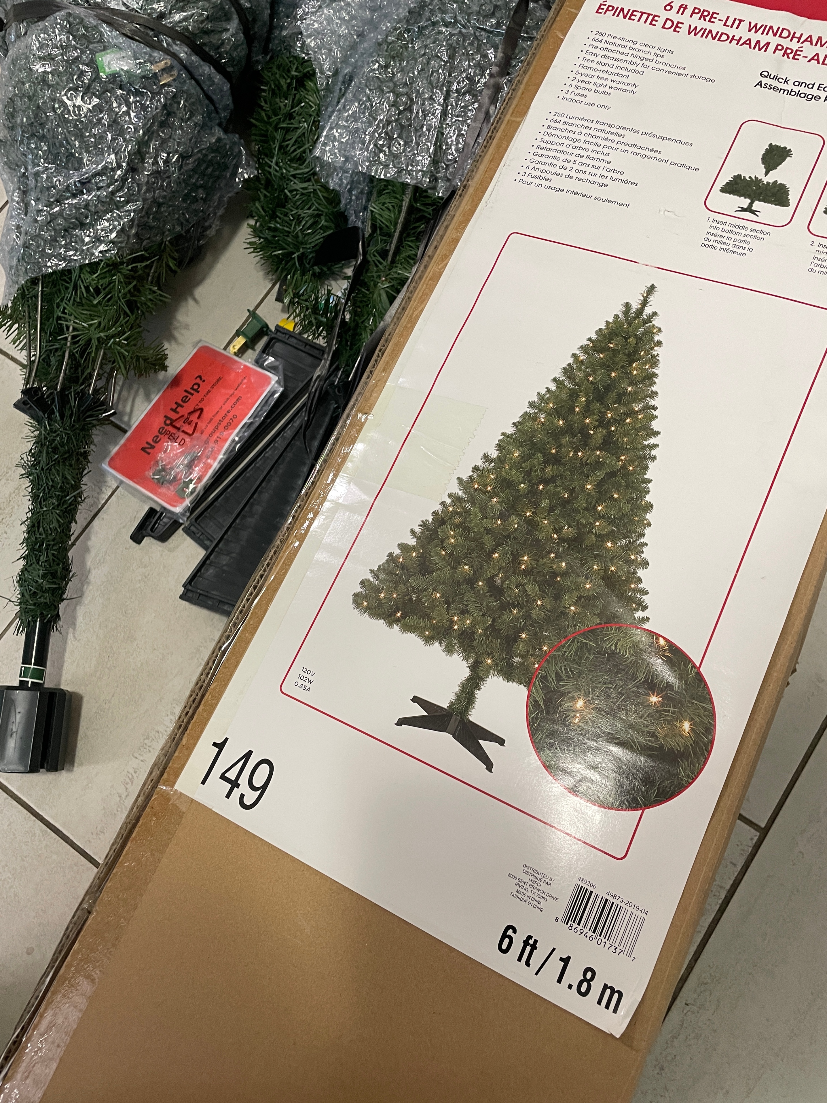 Moving Sale - 6ft Pre-Lit Christmas Tree