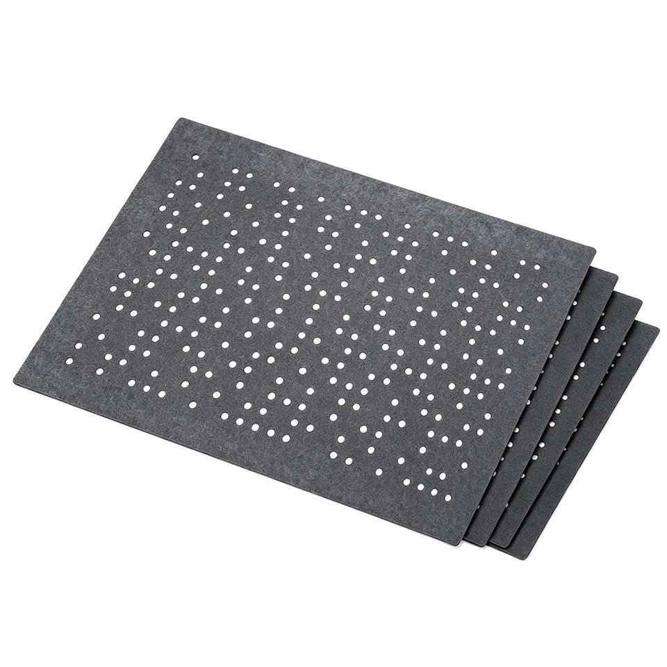 Grey Felt Placemats – Set of 4, 17.3 x 11.4 in