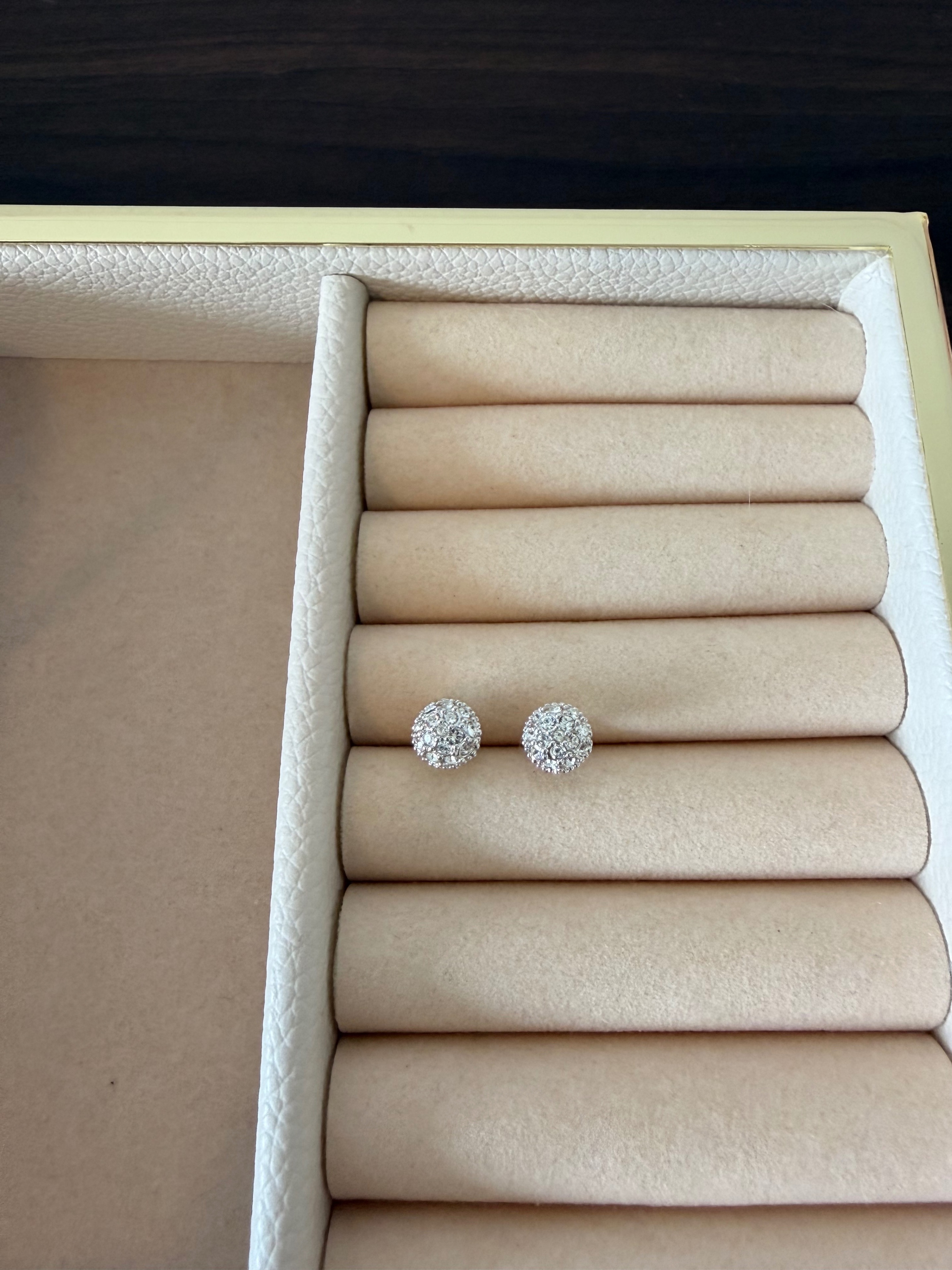 Swarovski Stud Pave Rhinestone Ball Earrings - photo 3